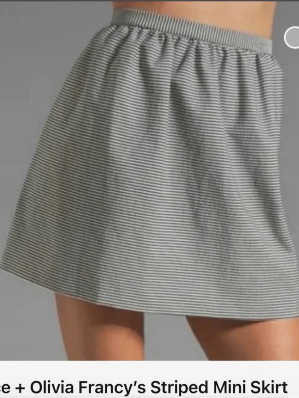 Alice + Olivia Gray Striped Mini Skirt